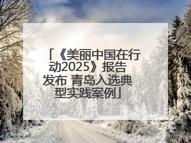 《美丽中国在行动2025》报告发布 青岛入选典型实践案例