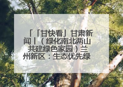 「甘快看」甘肃新闻丨（绿化南北两山 共建绿色家园）兰州新区：生态优先绿色发展 打造生态环保示范区