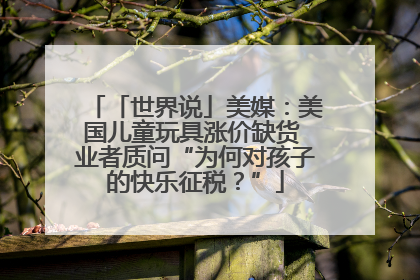 「世界说」美媒：美国儿童玩具涨价缺货 业者质问“为何对孩子的快乐征税？”