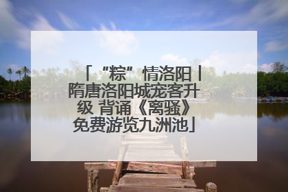 “粽”情洛阳丨隋唐洛阳城宠客升级 背诵《离骚》免费游览九洲池