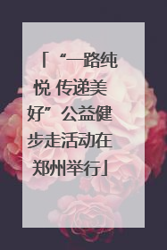 “一路纯悦 传递美好”公益健步走活动在郑州举行