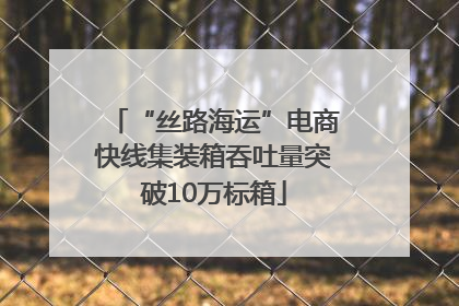 “丝路海运”电商快线集装箱吞吐量突破10万标箱