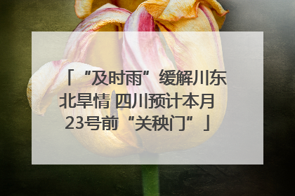 “及时雨”缓解川东北旱情 四川预计本月23号前“关秧门”