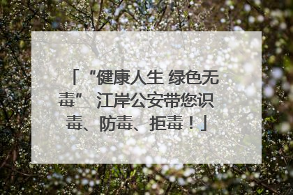 “健康人生 绿色无毒” 江岸公安带您识毒、防毒、拒毒！