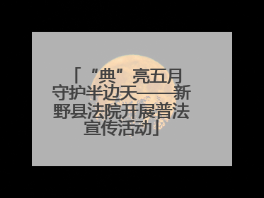 “典”亮五月 守护半边天——新野县法院开展普法宣传活动