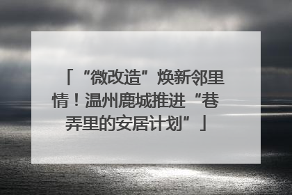 “微改造”焕新邻里情！温州鹿城推进“巷弄里的安居计划”