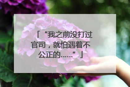 “我之前没打过官司，就怕遇着不公正的……”