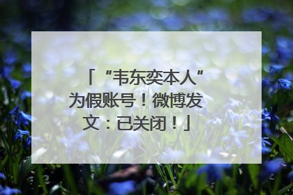 “韦东奕本人”为假账号！微博发文：已关闭！
