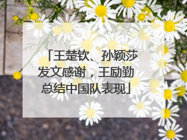王楚钦、孙颖莎发文感谢，王励勤总结中国队表现