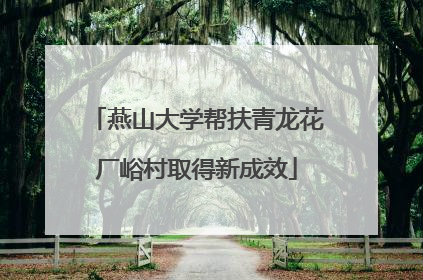 燕山大学帮扶青龙花厂峪村取得新成效
