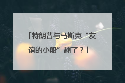 特朗普与马斯克“友谊的小船”翻了？