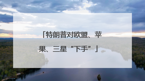 特朗普对欧盟、苹果、三星“下手”