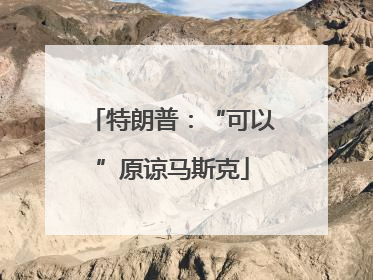 特朗普：“可以”原谅马斯克