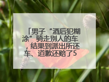 男子“酒后犯糊涂”骑走别人的车，结果到派出所还车、道歉还赔了500元
