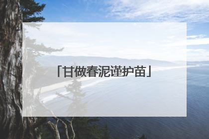 甘做春泥谨护苗