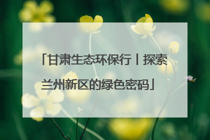 甘肃生态环保行丨探索兰州新区的绿色密码