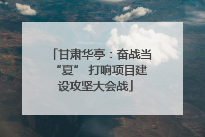 甘肃华亭：奋战当“夏” 打响项目建设攻坚大会战
