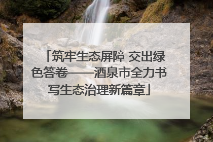 筑牢生态屏障 交出绿色答卷——酒泉市全力书写生态治理新篇章