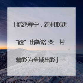 福建寿宁：跨村联建“蹚”出新路 变一村精彩为全域出彩