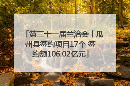第三十一届兰洽会丨瓜州县签约项目17个 签约额106.02亿元