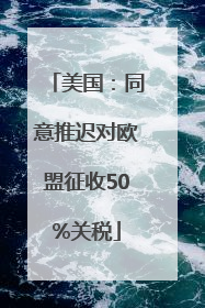 美国：同意推迟对欧盟征收50%关税