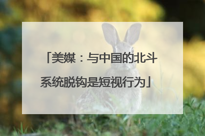 美媒：与中国的北斗系统脱钩是短视行为