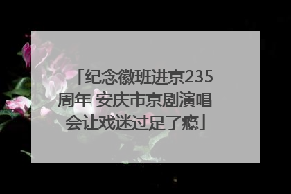 纪念徽班进京235周年 安庆市京剧演唱会让戏迷过足了瘾