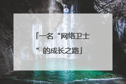 一名“网络卫士”的成长之路