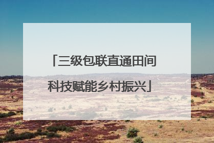 三级包联直通田间 科技赋能乡村振兴