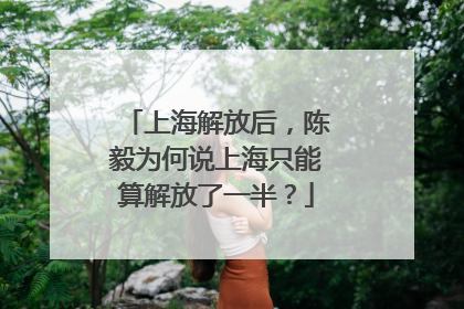 上海解放后，陈毅为何说上海只能算解放了一半？