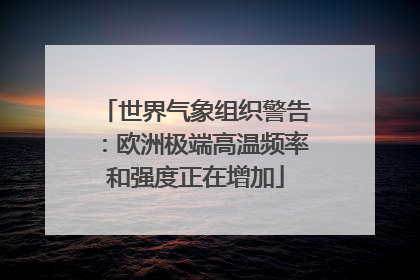 世界气象组织警告：欧洲极端高温频率和强度正在增加