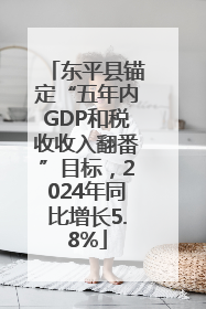 东平县锚定“五年内GDP和税收收入翻番”目标，2024年同比增长5.8%