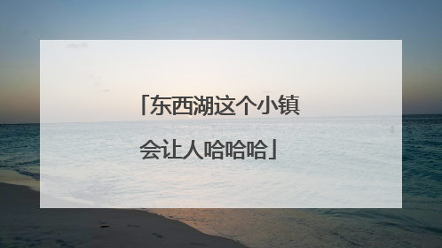 东西湖这个小镇会让人哈哈哈
