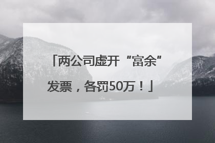 两公司虚开“富余”发票，各罚50万！