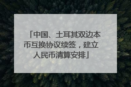 中国、土耳其双边本币互换协议续签，建立人民币清算安排