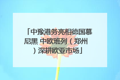 中豫港务亮相德国慕尼黑 中欧班列（郑州）深耕欧亚市场