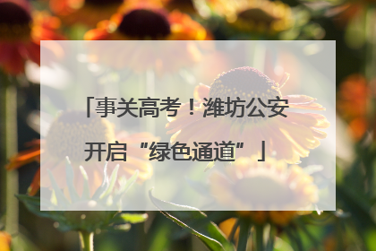 事关高考！潍坊公安开启“绿色通道”