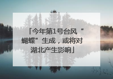 今年第1号台风“蝴蝶”生成，或将对湖北产生影响