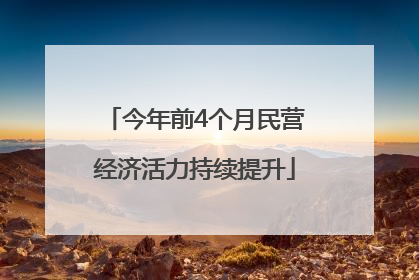 今年前4个月民营经济活力持续提升