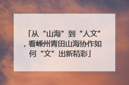 从“山海”到“人文”，看嵊州青田山海协作如何“文”出新精彩