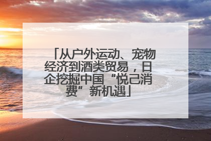 从户外运动、宠物经济到酒类贸易，日企挖掘中国“悦己消费”新机遇
