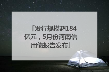 发行规模超184亿元，5月份河南信用债报告发布