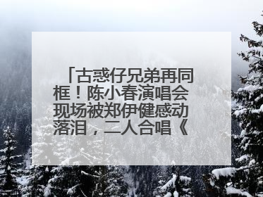 古惑仔兄弟再同框！陈小春演唱会现场被郑伊健感动落泪，二人合唱《一起冲一起闯》再现青春回忆
