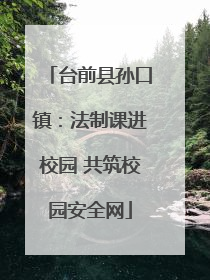 台前县孙口镇：法制课进校园 共筑校园安全网