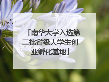 南华大学入选第二批省级大学生创业孵化基地