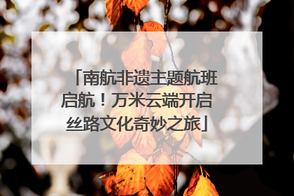 南航非遗主题航班启航！万米云端开启丝路文化奇妙之旅