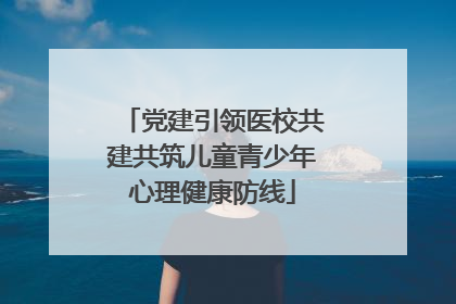 党建引领医校共建共筑儿童青少年心理健康防线