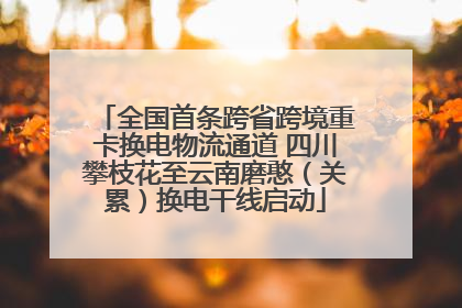 全国首条跨省跨境重卡换电物流通道 四川攀枝花至云南磨憨（关累）换电干线启动