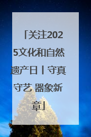 关注2025文化和自然遗产日丨守真守艺 器象新章