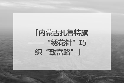 内蒙古扎鲁特旗——“绣花针”巧织“致富路”